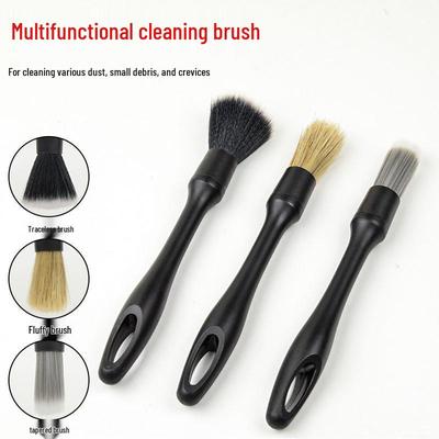 Multi-Purpose Car Cleaning Brush Set: Interior Air Vent, Soft Bristle, Tire Gap & Wash Brushes