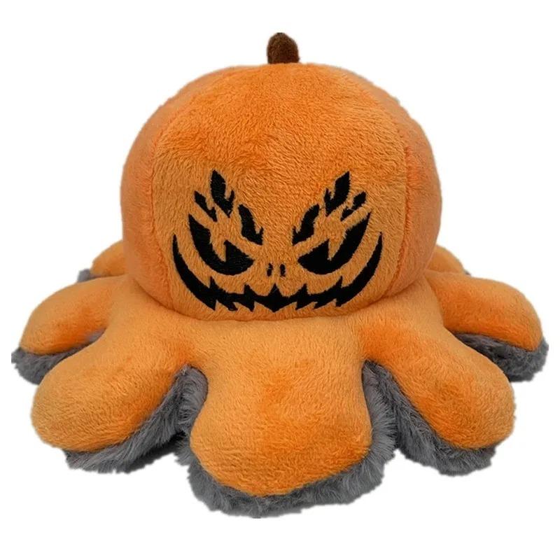 - Halloween Dynia Ośmiornica Pluszowa Lalka Odwracana Na Dwie Strony Pluszowa Zabawka urocza Dziecko Dorosły Zmieniająca Twarz Dekoracja Atmosfery Prezenty