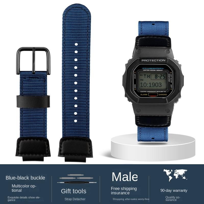 

Нейлоновий полотняний ремінець для годинника Casio G-SHOCK DW6900 DW5600 GW-M5610 GA110 DW-H5600 GM5600 Браслет для чоловіків Спортивний 16 мм 18 мм 16mm
