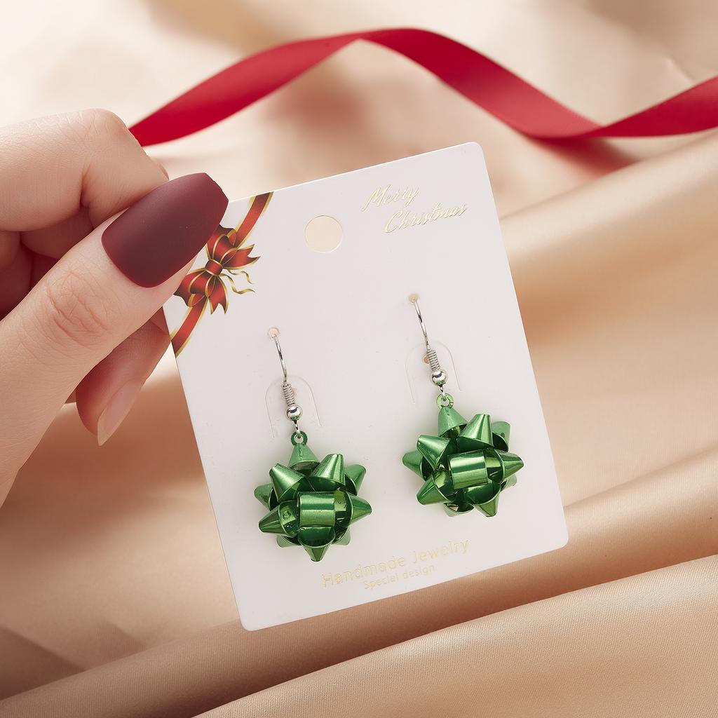 Frohe Weihnachten Harz Pailletten Glühbirne Weihnachts-Ohrringe für Damen Schneeflocke Stern Kugel Hängeohrring Neujahrsfest Schmuck Geschenk