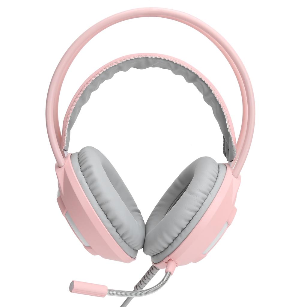 AJAZZ Over-Ear Hörlurar 7.1 Stereoljud Brusreducering Trådbundet Headset med USB-gränssnitt(Rosa )