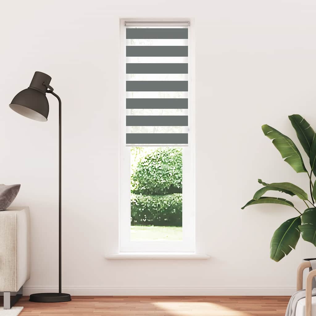 Zebra Roller Blind, Dark Grey, Fabric Width 55.9 Cm, Polyester