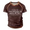 Men's Raglan T-shirt Retro Short Sleeve Round Neck Letter Printing Tops
