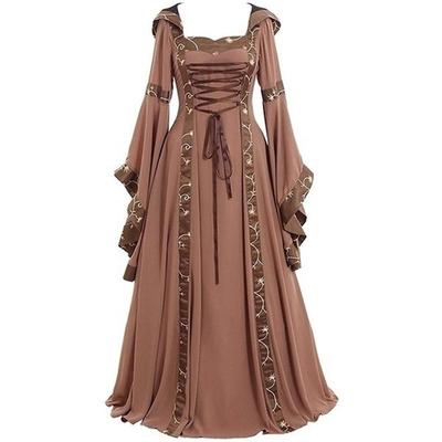 Gown And Cosplay Costume Long Sleeve Dress Medieval Vintage Dress Party Ball Gowns Wedding Dress