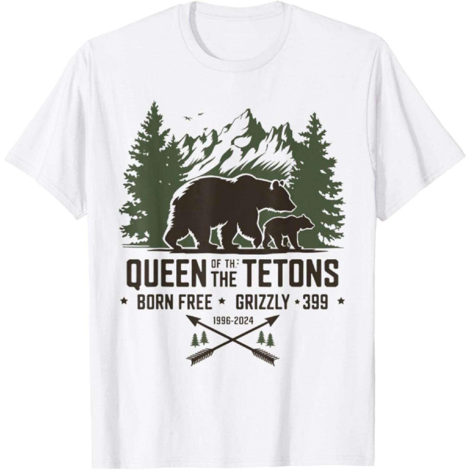 Grizzly 399 Queen Of The Tetons A National Park Bear Lovers T-Shirt XXXXXL белый