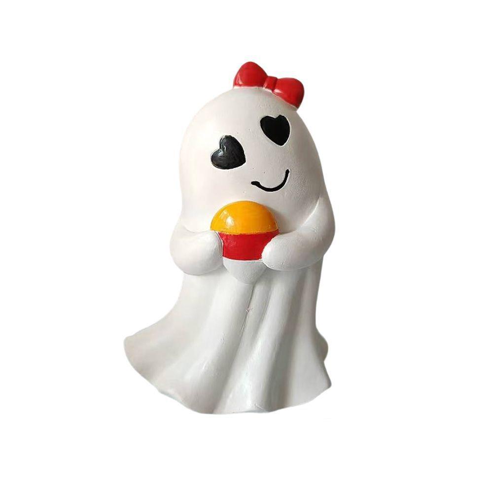 Cartoon Ghost Art Sculpture Resin Ghost Statue Ornament Halloween Ghost Figurine Office