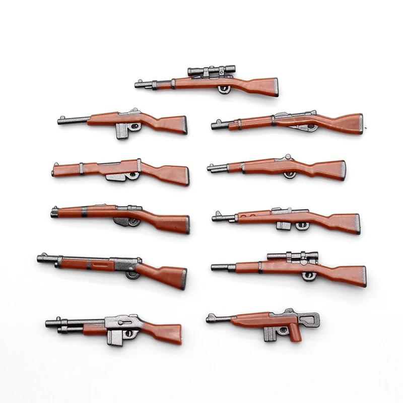 Military Building Blocks Accessories Soldier Figures Weapons Box Rifle Submachine Gun AKM Shield Mini Brick Toy K003 Gift