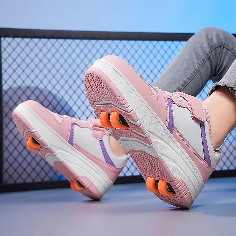 

Невидимые четырехколесные ролики для беговых кроссовок для мужчин и женщин, детские роликовые коньки, прямая фабричная распродажа, скейтборды 40