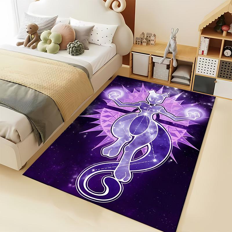 Pokemon-Mewtwo Cartoon Anime Muster Teppiche Schlafzimmer Spielmatten Schlafzimmer Dekor Teppich Wohnzimmer Teppich Krabbeldecke Feiertagsgeschenk Teppich