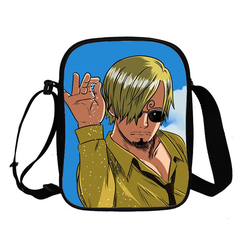 Animation Peripheral Messenger Bag, Primary And Secondary School Student Schoolbag 3D Full Color Printing Double-Layer Shoulder Bag Portable