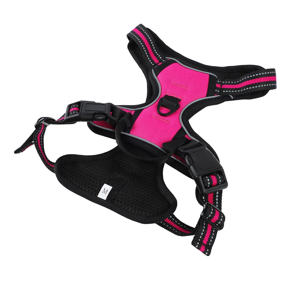 Dog Harness Reflective Adjustable Breathable Nylon Dog Training Harness Vest for Pet Supplies Rose