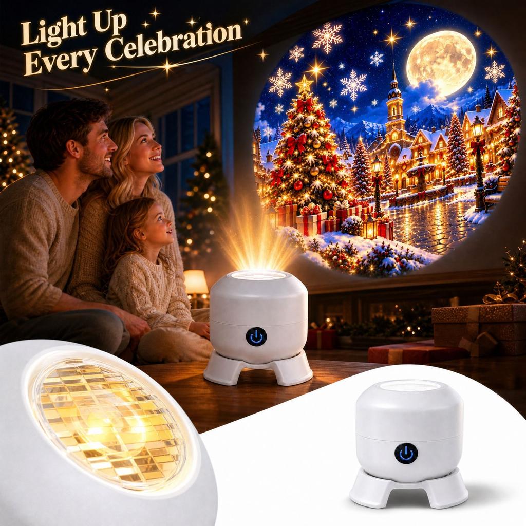 Holiday Projection Stage Light with Rotating Colorful Effects for Christmas and Halloween