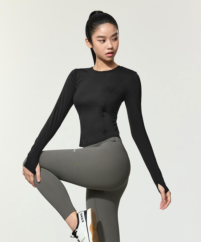 XEXYMIX Cooling Princess Fingerhole Long Sleeve Black Xfk2Tl1003