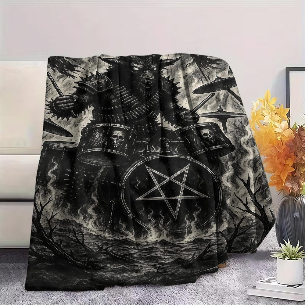 1PC Religion Print FlAannel Blanket, High quality Comfortable for All Seasons, Home Decor, Warmth and Comfort
