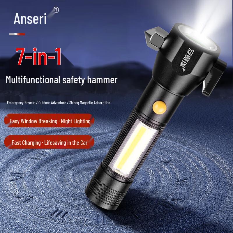 Multifunction Car Emergency Safety Hammer with Flashlight