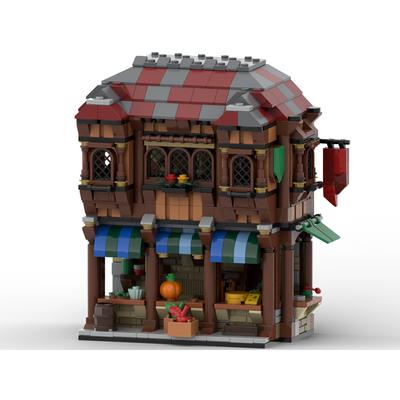 MOC-177014 Medieval Street Scene House Building Series Jigsaw Puzzle DIY Creative Toy Model Ornaments Holiday Gift