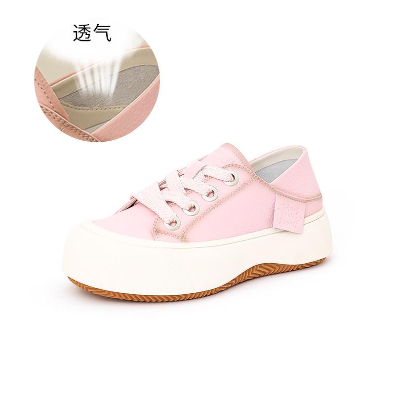 

Leather little white shoes women s 2025 summer new heightening thick baseplate shoes women s casual two wear women s shoes versatile shoes children 35 розовый