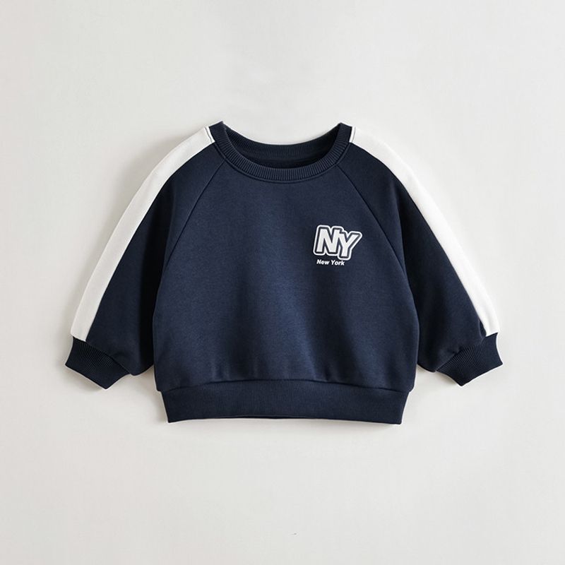 Mark Jenny Boys  Academy Loose Color-Block Sweatshirt Baby Pullover 2026 Spring New Arrival 551126 Tibetan youth 120