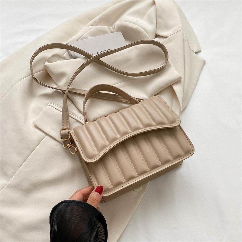 Fashionable Simple Crossbody Bag For Women In Black White Brown And Khaki Colors