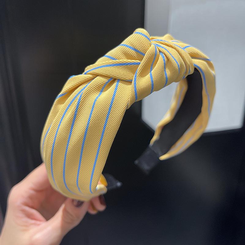 Mode Dam- och Flickrandigt Hårband med Mittknut för Damers Dagliga Casual Hårbyglar Accessoar