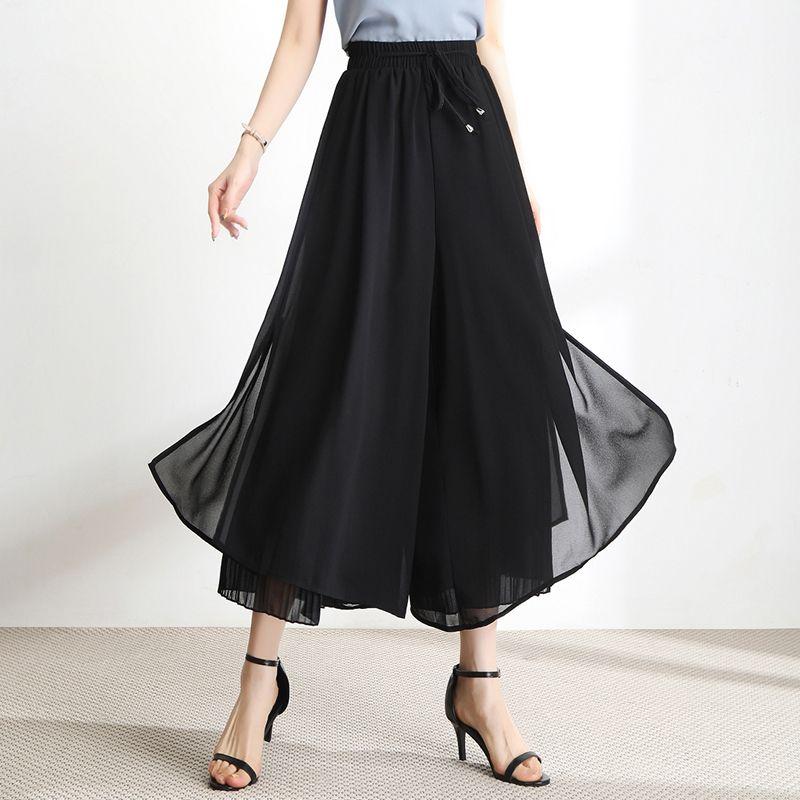

Women s plus Size Loose Pleated Wide Leg Pants Black 5XL