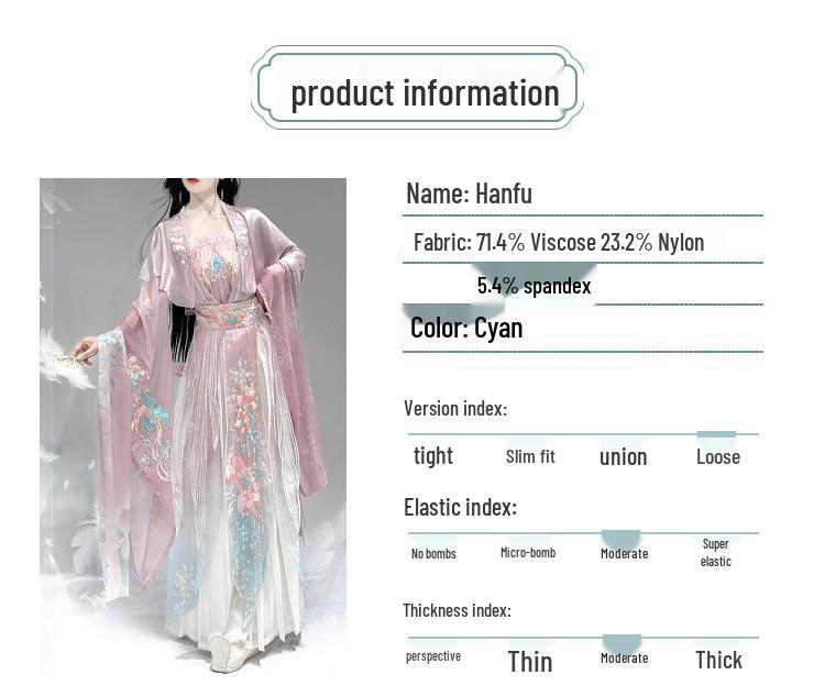 Lotus Rhythm Wei Jin Hanfu: Embroidered 5-Piece Set for Spring, Summer, Autumn