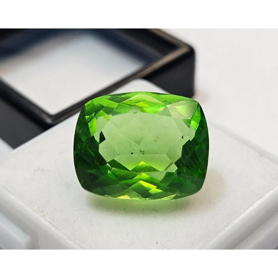 Natural Green Peridot Cushion Cut 10-11 Ct Beautiful Certified Loose Gemstone