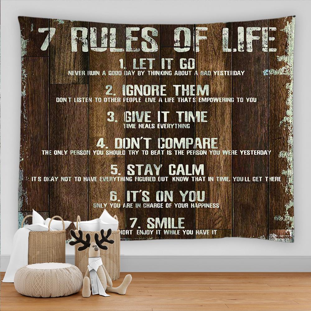 Ретро Стиль Word Art Деревянная Текстура Гобелен Настенный Психоделический Ковер Домашняя — фото 5