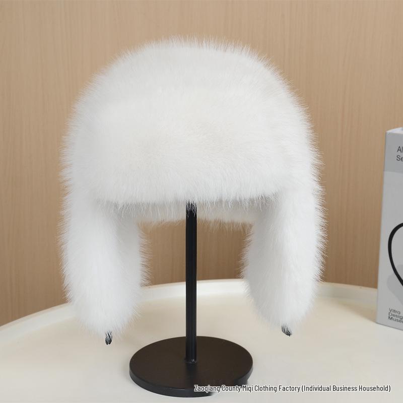 Custom Faux Fur Lei Feng Winter Hat with Earflaps - Thick, Warm, Outdoor Adult Hat with Color Options.