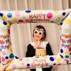 Happy Birthday Cake Balloons Large 3-Layer Color Candle Cake Balloons Bear Cake Ballon for Kid Birthday Party Baby Shower Decors