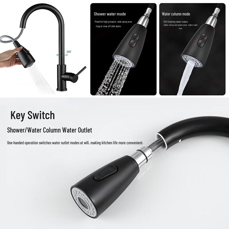 Mavors 304 Stainless Steel Pull-Out Kitchen Faucet