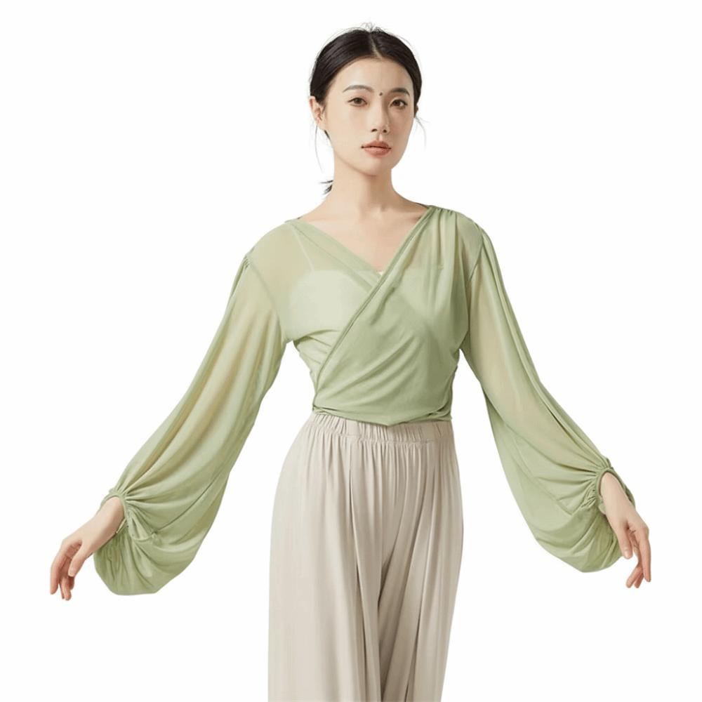 Long Sleeve Classical Dance Tops Soft Fabric Dance Performance Costume Dance Top Dance Training