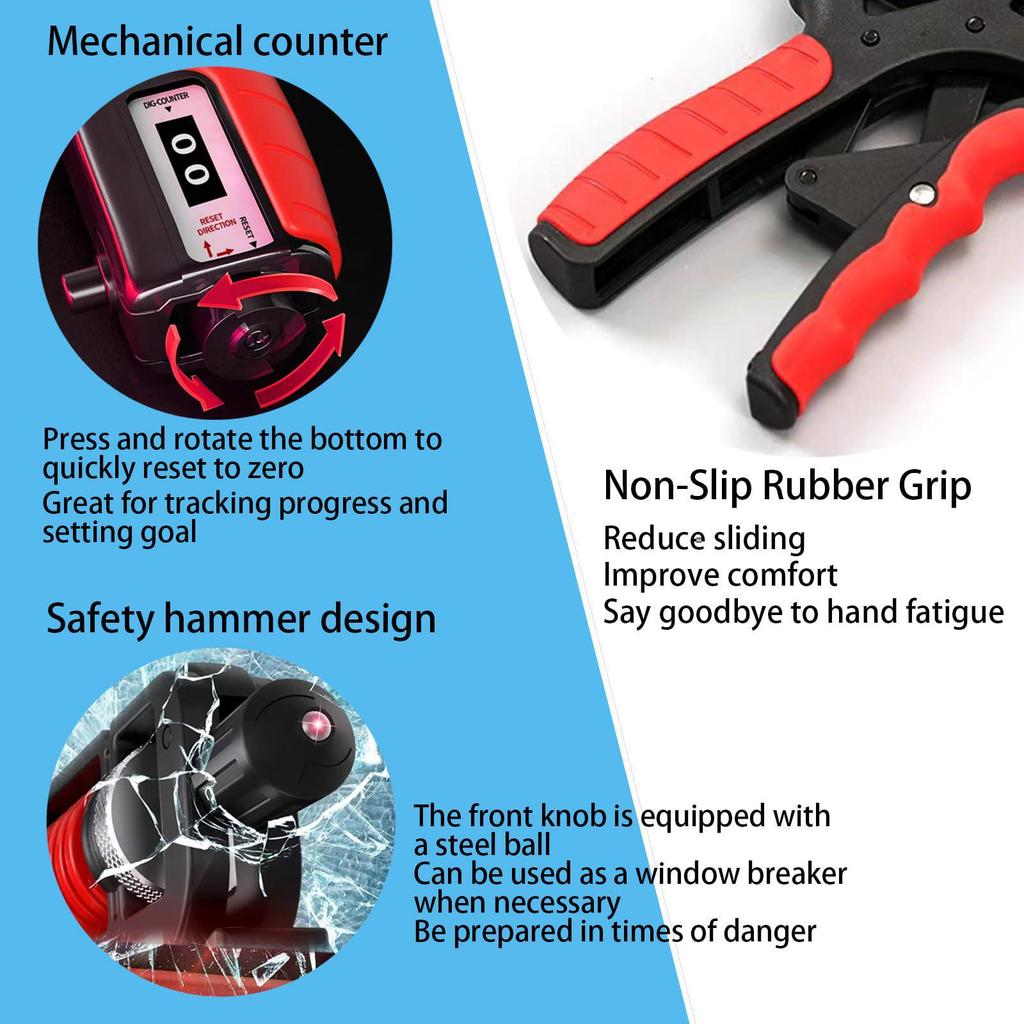 Premium Adjustable Hand Gripper with Counter - Professional Training for Finger, Arm, and Muscle Strength