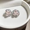 Silver needle zircon pearl flower stud earrings retro elegant fashion temperament earrings light luxury high sense earrings wholesale women