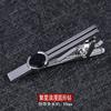 Colore Gun Blue Diamond Fermacravatta Semplice da Uomo Oro Argento Spille da Abito da Lavoro per Uomo e Donna Versione Coreana Clip di Sicurezza per Collare