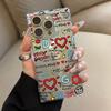 Clear Square Back Tube Case Protection For iPhone 13 14 Pro Max 11 15 Plus 16 ProMax 12 Anti-Oxygen,Full Screen Graffiti Pattern Casing