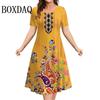 Colorful Floral Women's Dresses Summer Vintage Short Sleeve Loose Plus Size Clothing 2026 Casual Fashion Elegant Dress For Woman