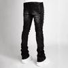 Stretchy Personality Stacked Denim Pants New Fashion Rhinestone European Street Skinny Jeans for Men