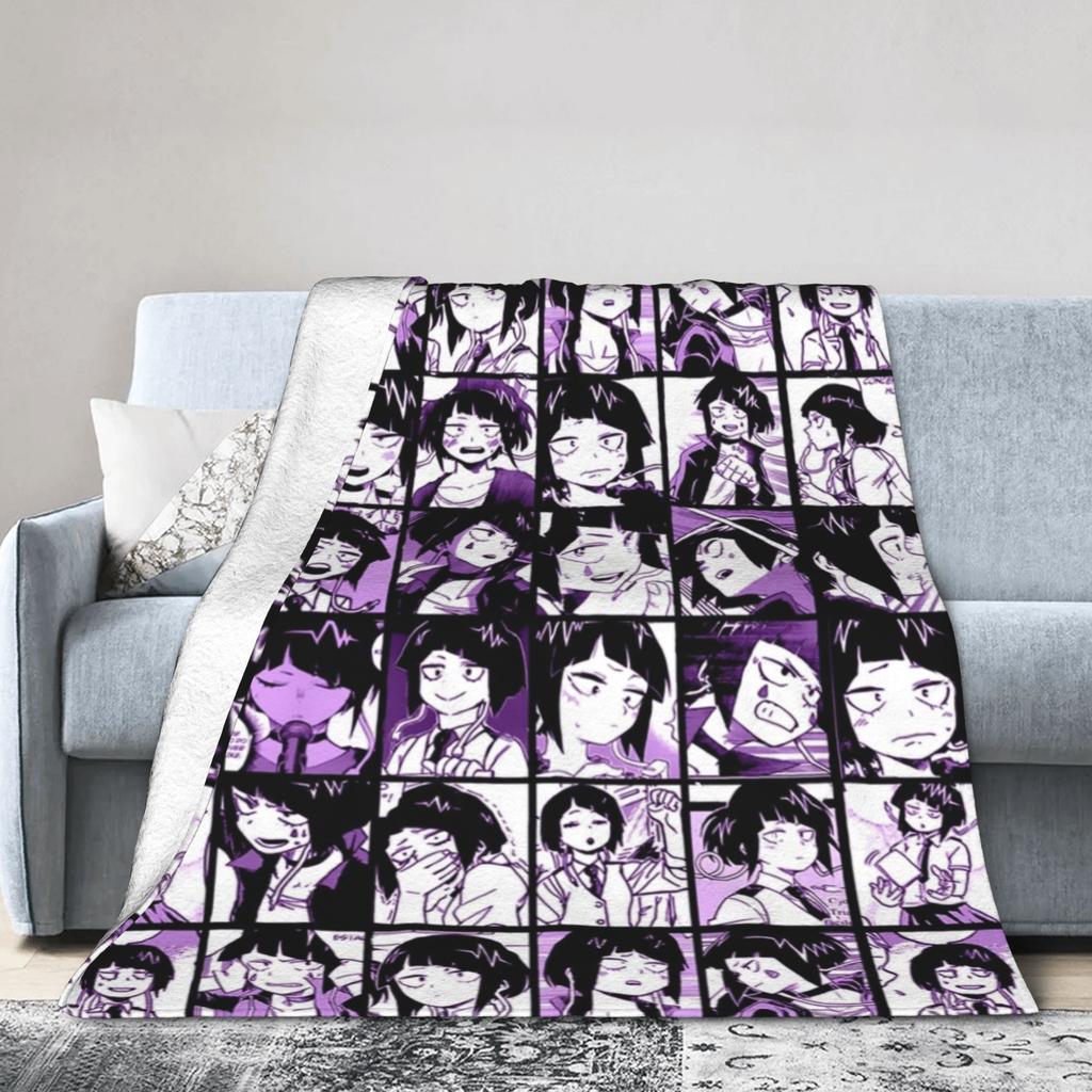 Uraraka Ochako Collage Knitted Blankets Academy Anime Manga Throw Blankets Summer Air Conditioning Ultra-Soft Warm Bedspreads