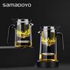 Integrated Teapot with One-Touch Strainer, Heat-Resistant Glass 500ml 700ml