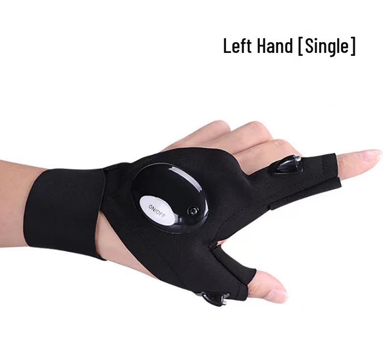LED Flashlight Fishing Gloves - Luminous Finger Lamp for Night Fishing and Repairs