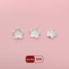 S999 Sterling Silver Flower Petal Button for DIY Rope Weaving Bracelets and Necklaces