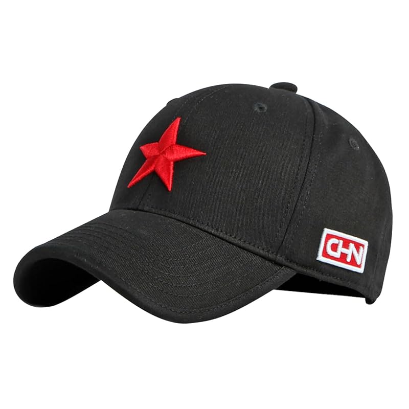 

[White Fang] star pattern logo English letters casual cap cap hat outdoor fishing men s ladies CA836 (black)