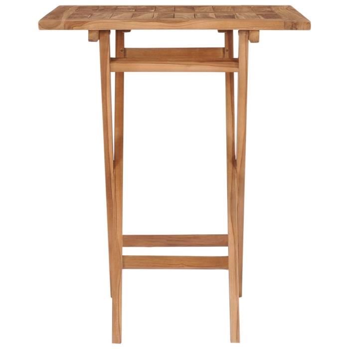 VidaXL Table pliable de jardin 60x60x75 cm Bois de teck solide