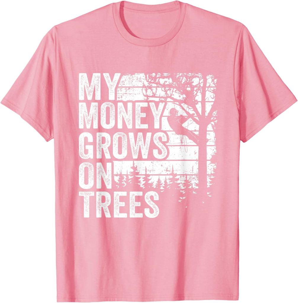 Arborist Money Grows On Trees Graphic Tee Tree Climber Vintage TShirt for Men