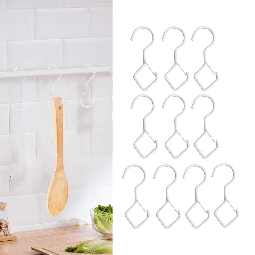 10Pcs S Hooks for Hanging Hangers Rustproof Heavy Duty Pots Bags