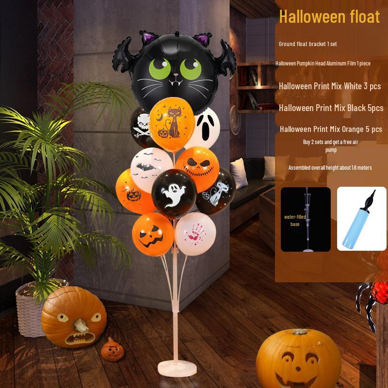 Halloween Pumpkin Atmosphere Balloons for Tables, Bars, Kindergartens, and Shopping Mall Displays