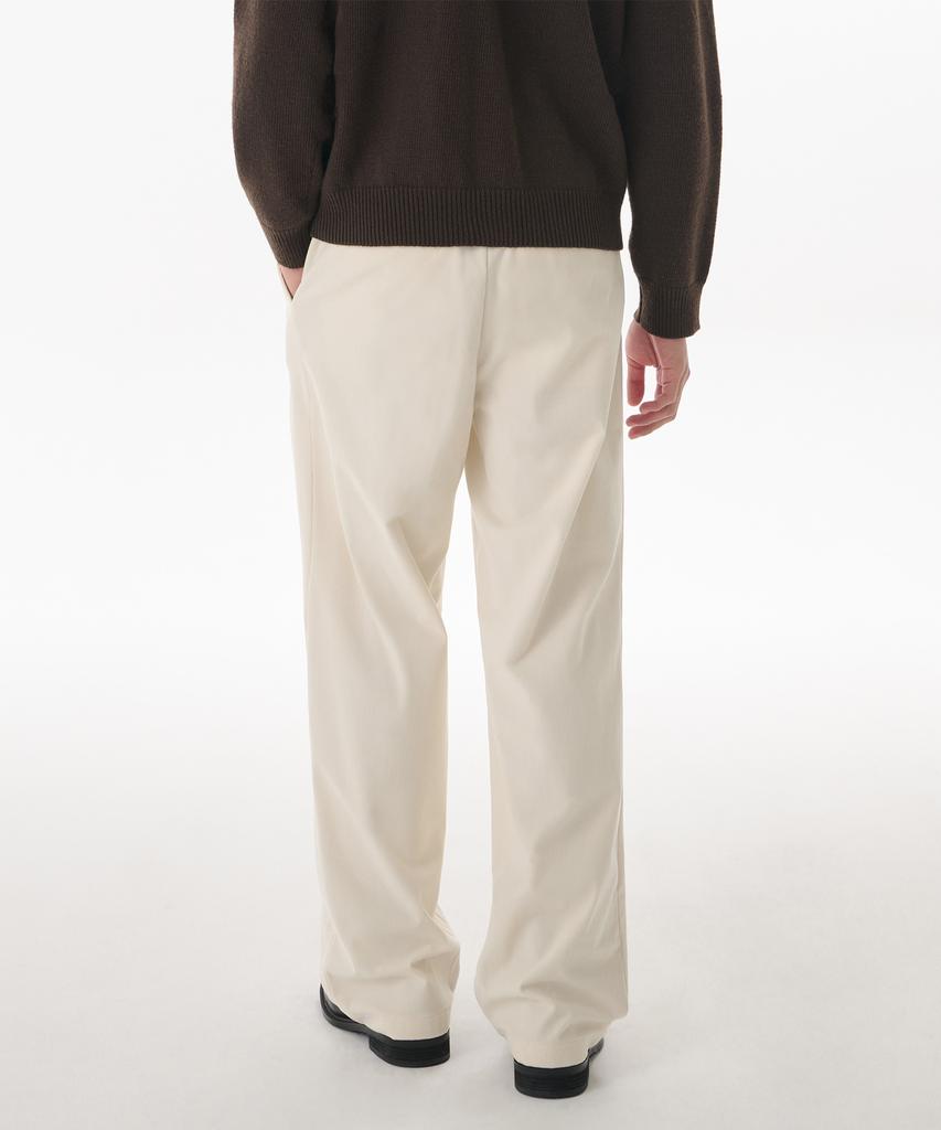 MUSINSA STANDARD 14W Corduroy One-Pleat Wide Elastic Pants [Cream]
