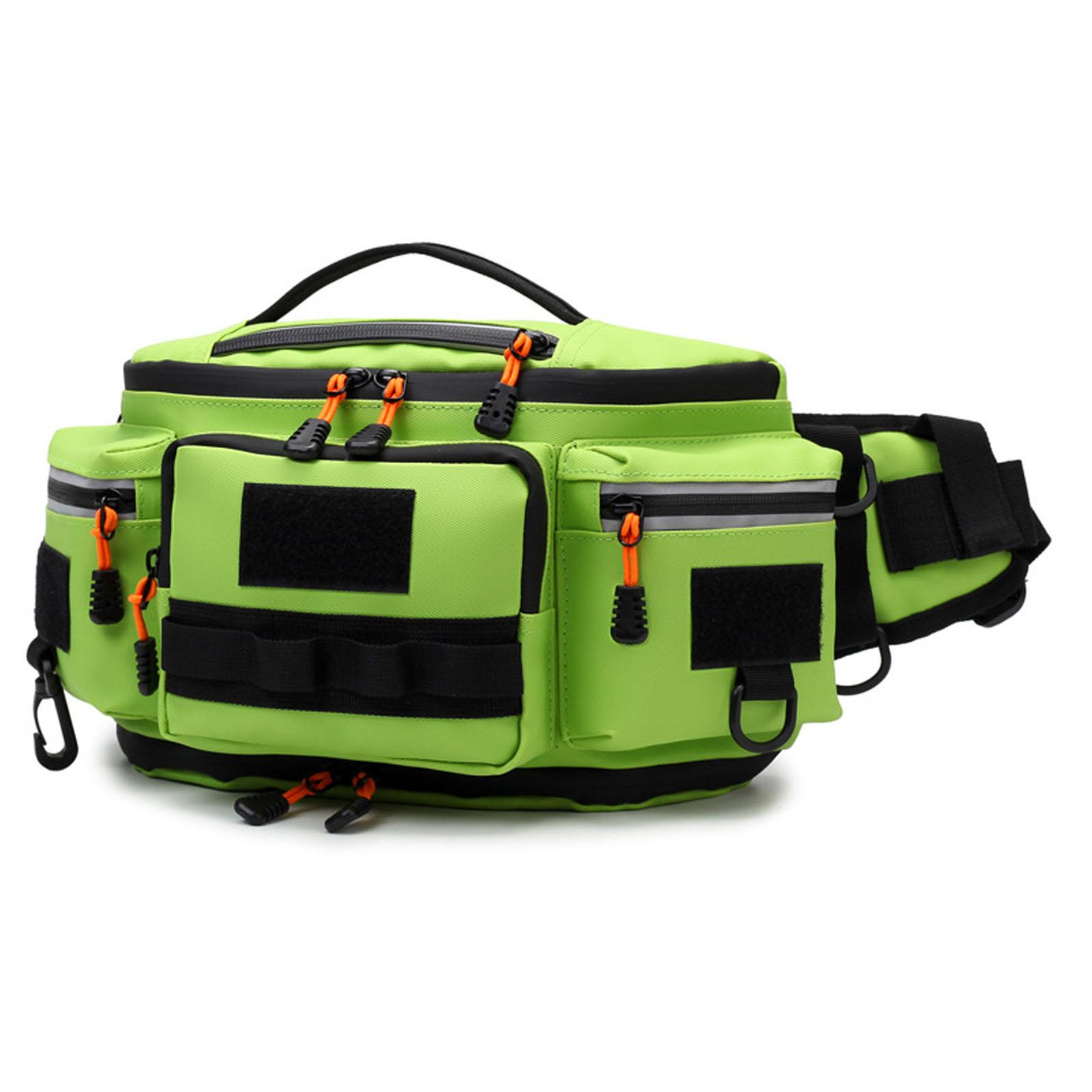 Fishing Waist Bag Expandable Waterproofing Multi Functional Sling Tackle Bag for Men Cycling Fishing Green