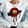 New Fashion Women T Shirt Leopard Lip Print T-Shirt T-Shirt Short Sleeve Tops Female Ladies Summer Tee Shirts Streetwear